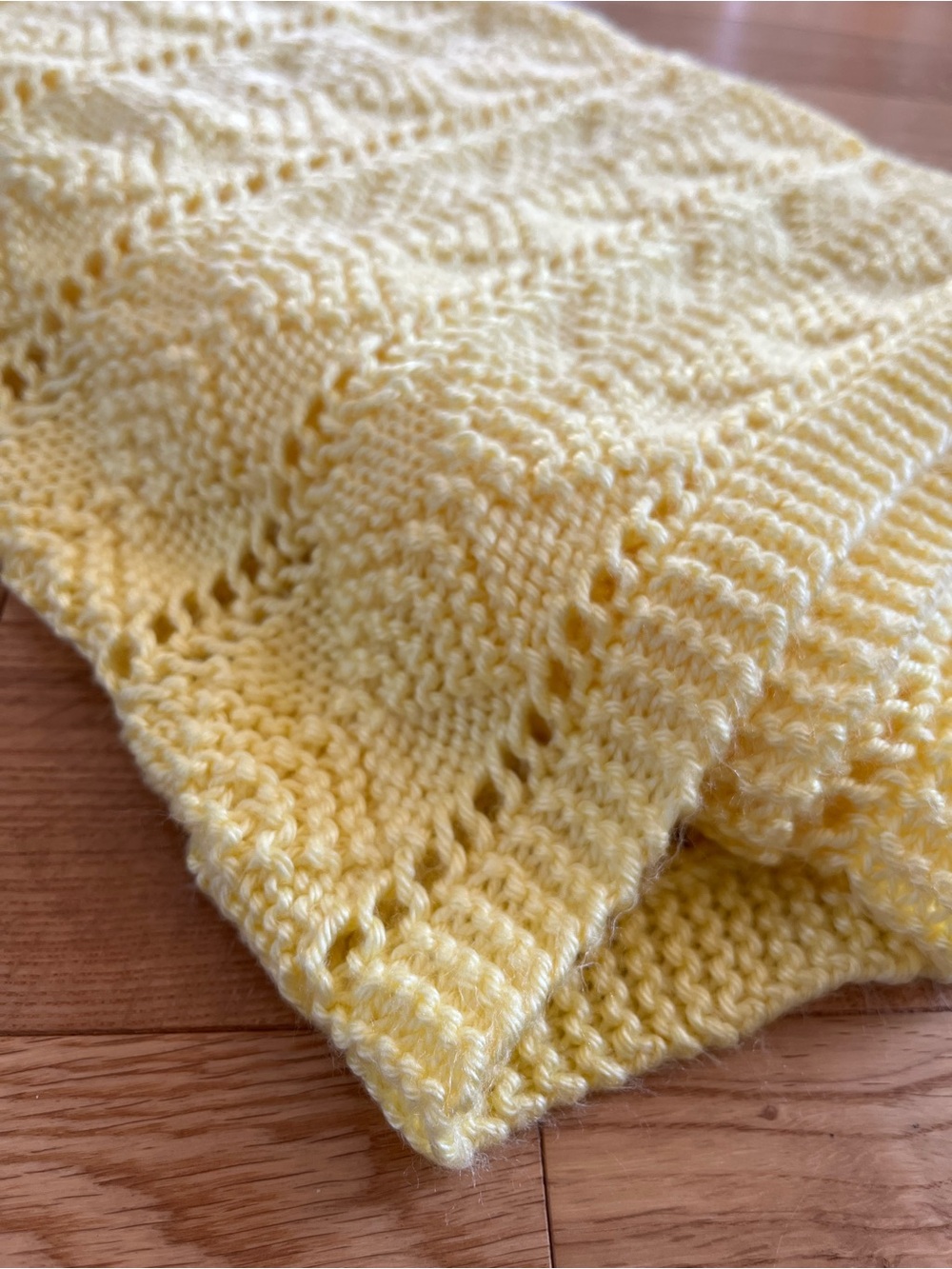 Handmade Crochet Yellow Baby Blanket - 39”x35” Rectangle Bed Throw for Nursery